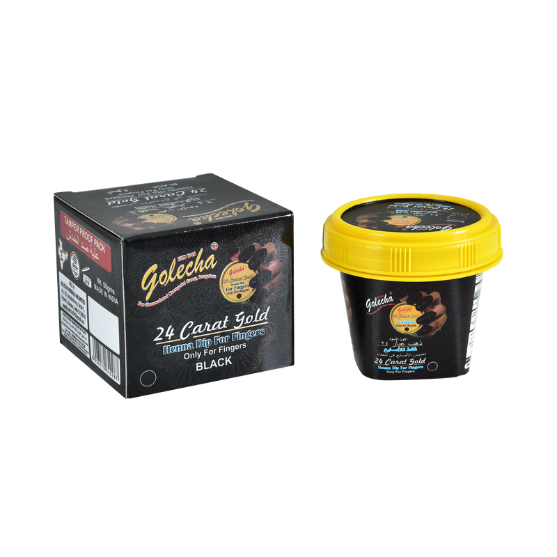 GOLECHA Henna Dip for Fingers - 24 Karat - Black