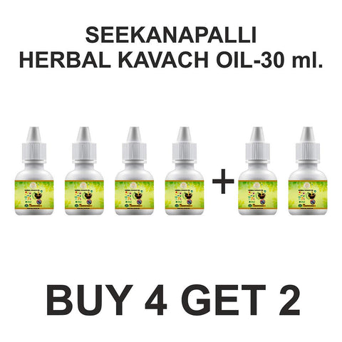 Seekanapalli Organics Herbal Kavach Oil-30ml Buy 4 Herbal Kavach Oil Get 2 Free