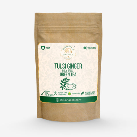 Seekanapalli Organics Holy Basil Ginger Tulsi Adrak Ginger Green Tea (300 gram)